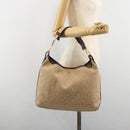Salvatore Ferragamo Shoulder Bag Canvas Beige Gold Auth hk3800-21