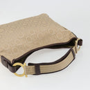 Salvatore Ferragamo Shoulder Bag Canvas Beige Gold Auth hk3800-6