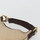 Salvatore Ferragamo Shoulder Bag Canvas Beige Gold Auth hk3800-8