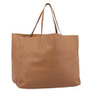 CELINE Horizontal Cabas Tote Bag Leather Brown Gold Auth hk3801-1