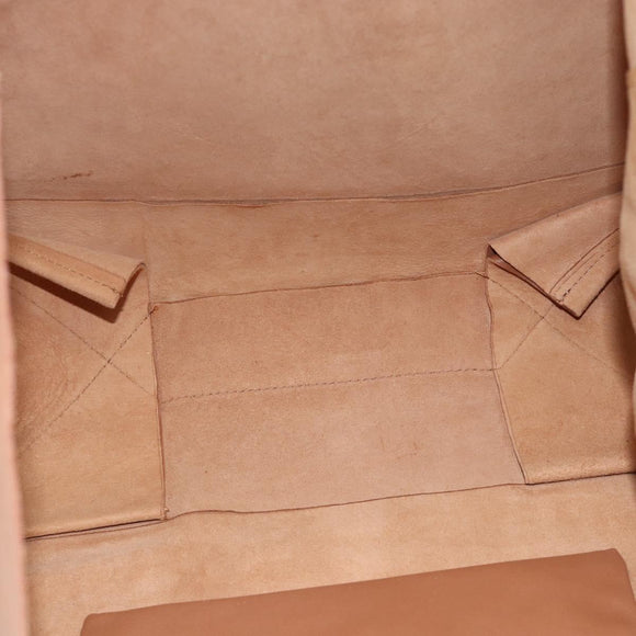 CELINE Horizontal Cabas Tote Bag Leather Brown Gold Auth hk3801