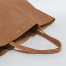 CELINE Horizontal Cabas Tote Bag Leather Brown Gold Auth hk3801-7