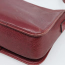 CELINE Shoulder Bag Leather Bordeaux Gold Auth hk3802-13