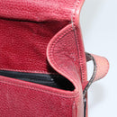 CELINE Shoulder Bag Leather Bordeaux Gold Auth hk3802-17