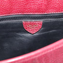 CELINE Shoulder Bag Leather Bordeaux Gold Auth hk3802-18