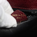 CELINE Shoulder Bag Leather Bordeaux Gold Auth hk3802-25