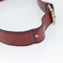 CELINE Shoulder Bag Leather Bordeaux Gold Auth hk3802-8