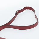 CELINE Shoulder Bag Leather Bordeaux Gold Auth hk3802-9