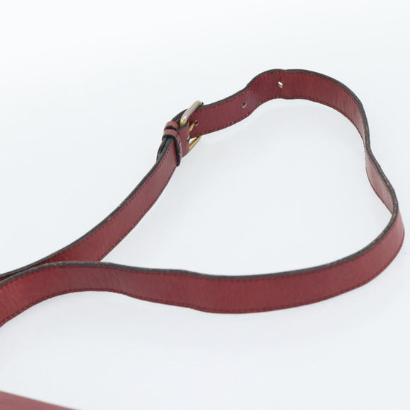 CELINE Shoulder Bag Leather Bordeaux Gold Auth hk3802