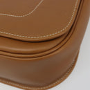 Christian Dior Shoulder Bag Leather Brown Gold Auth hk3803-15