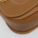 Christian Dior Shoulder Bag Leather Brown Gold Auth hk3803-16