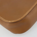 Christian Dior Shoulder Bag Leather Brown Gold Auth hk3803-18