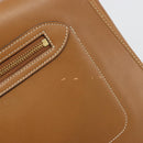 Christian Dior Shoulder Bag Leather Brown Gold Auth hk3803-9