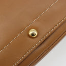Christian Dior Shoulder Bag Leather Brown Gold Auth hk3803-20