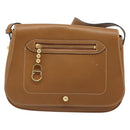 Christian Dior Shoulder Bag Leather Brown Gold Auth hk3803-13