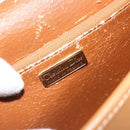 Christian Dior Shoulder Bag Leather Brown Gold Auth hk3803-11
