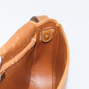 Christian Dior Shoulder Bag Leather Brown Gold Auth hk3803-22