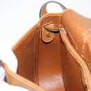 Christian Dior Shoulder Bag Leather Brown Gold Auth hk3803-23