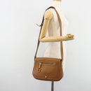 Christian Dior Shoulder Bag Leather Brown Gold Auth hk3803-26