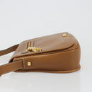 Christian Dior Shoulder Bag Leather Brown Gold Auth hk3803-4