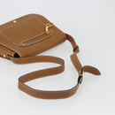 Christian Dior Shoulder Bag Leather Brown Gold Auth hk3803-7