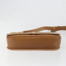 Christian Dior Shoulder Bag Leather Brown Gold Auth hk3803-5