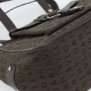 BVLGARI Logo Mania Hand Bag Canvas Brown Silver Auth hk3805-14