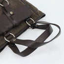 BVLGARI Logo Mania Hand Bag Canvas Brown Silver Auth hk3805-7