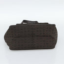 BVLGARI Logo Mania Hand Bag Canvas Brown Silver Auth hk3805-5