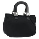 FENDI Hand Bag Cotton Jersey Black Silver Auth hk3809-1