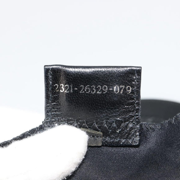 FENDI Hand Bag Cotton Jersey Black Silver Auth hk3809