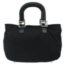 FENDI Hand Bag Cotton Jersey Black Silver Auth hk3809-13