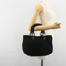FENDI Hand Bag Cotton Jersey Black Silver Auth hk3809-20