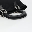FENDI Hand Bag Cotton Jersey Black Silver Auth hk3809-7