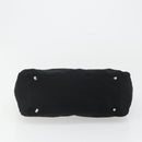 FENDI Hand Bag Cotton Jersey Black Silver Auth hk3809-5