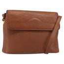 Burberrys Shoulder Bag Leather Brown Gold Auth hk3810-1
