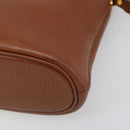 Burberrys Shoulder Bag Leather Brown Gold Auth hk3810-9