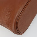 Burberrys Shoulder Bag Leather Brown Gold Auth hk3810-16