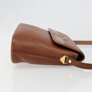 Burberrys Shoulder Bag Leather Brown Gold Auth hk3810-3