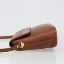Burberrys Shoulder Bag Leather Brown Gold Auth hk3810-4