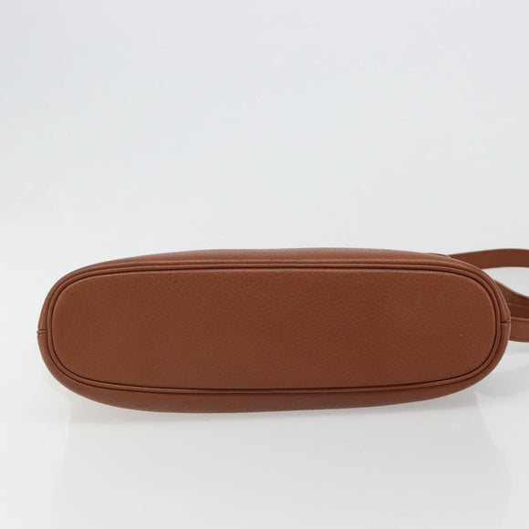 Burberrys Shoulder Bag Leather Brown Gold Auth hk3810