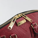 BURBERRY Hand Bag Leather 2way Red Gold Auth hk3813-10