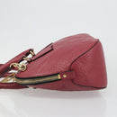 BURBERRY Hand Bag Leather 2way Red Gold Auth hk3813-4