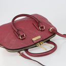 BURBERRY Hand Bag Leather 2way Red Gold Auth hk3813-6