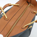 Chloe Tote Bag Leather Black Gold Auth hk3817A-6