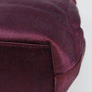 Christian Dior Maris Pearl Hand Bag Satin Purple Silver Auth hk3818-15