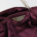 Christian Dior Maris Pearl Hand Bag Satin Purple Silver Auth hk3818-10