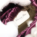 Christian Dior Maris Pearl Hand Bag Satin Purple Silver Auth hk3818-17