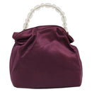 Christian Dior Maris Pearl Hand Bag Satin Purple Silver Auth hk3818-2