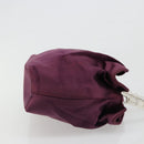 Christian Dior Maris Pearl Hand Bag Satin Purple Silver Auth hk3818-3